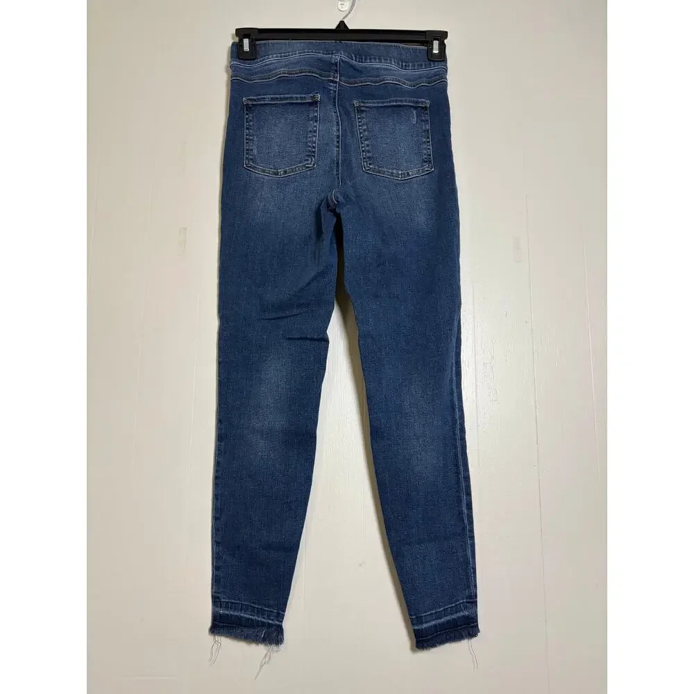 Spanx Medium Raw Hem Pull On Stretch Skinny Straight Leg Jeggings - Picture 5 of 6